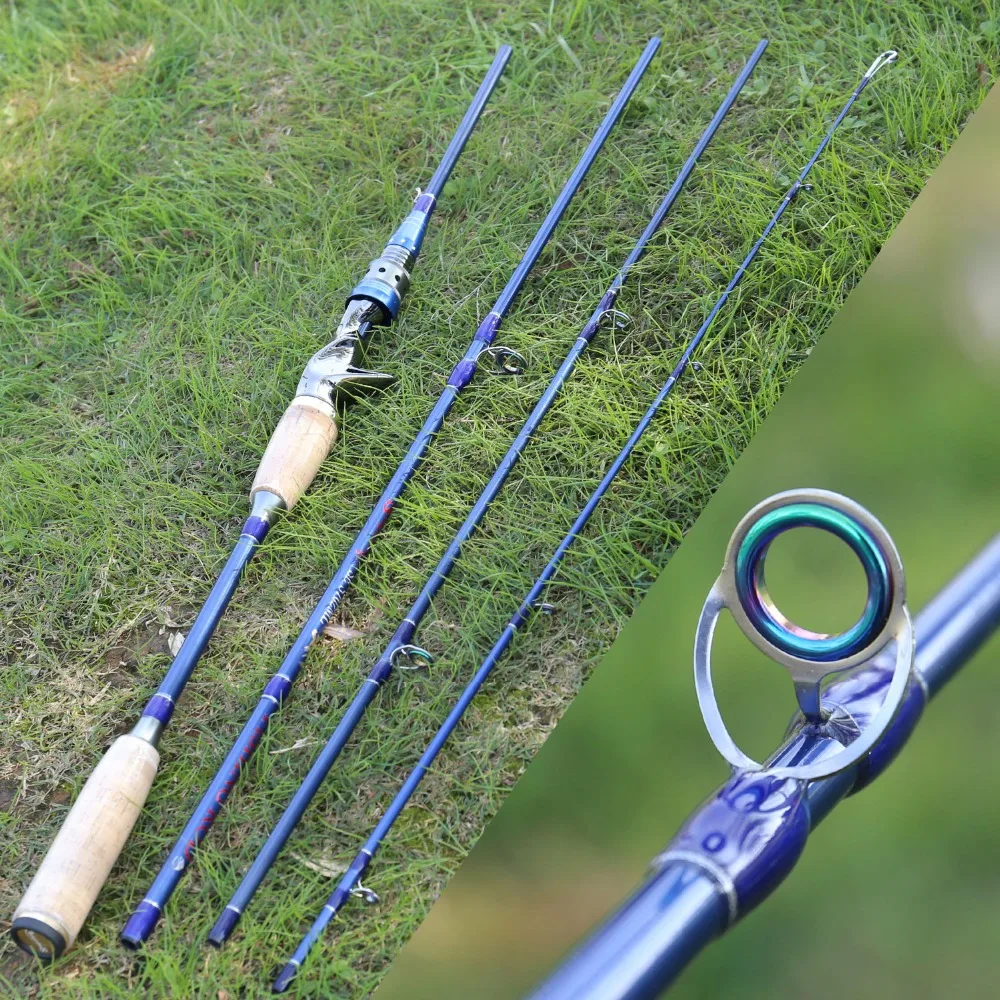 Sougayilang 4 Section Lure Rod 2.1M 2.4M Ultralight Weight Fishing Rod Carbon Rod Spinning Travel Rod Carp Fishing Tackle
