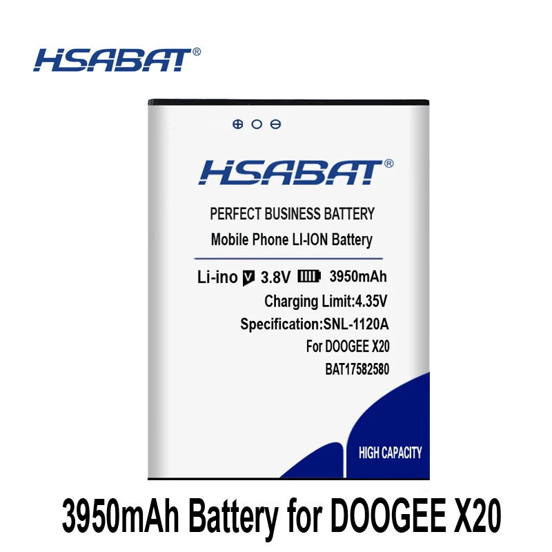 

HSABAT 3950mAh BAT17582580 Battery for DOOGEE X20 X20L Replacement accessory accumulators