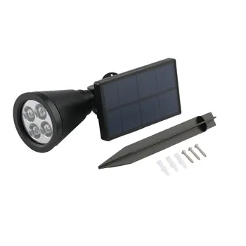 

2W Solar Power 4 LED Spotlight Spot Lights Garden Outdoor Waterproof Yard Pathway Landscape No Wiring Lamp with a Stake