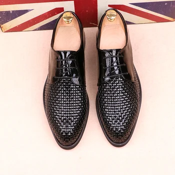 

Men deodorant Pointed head Breathable hollow shoes Fashion Business Men Casual Shoes Leather Soft Men's Retro British Style Shoe