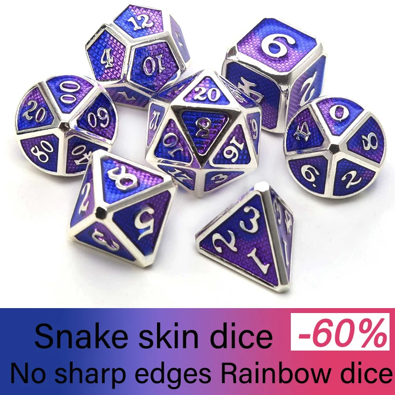 

Chengshuo Dragon Scales metal dice Double Color dnd set 7pcs polyhedral rpg for dungeons and dragons zinc alloy dices table game