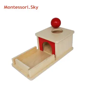 

Permanent Target Wholesale 100%green Paint Wood Educational Toy Professional Montessori Material Object Permanence Box With Tray