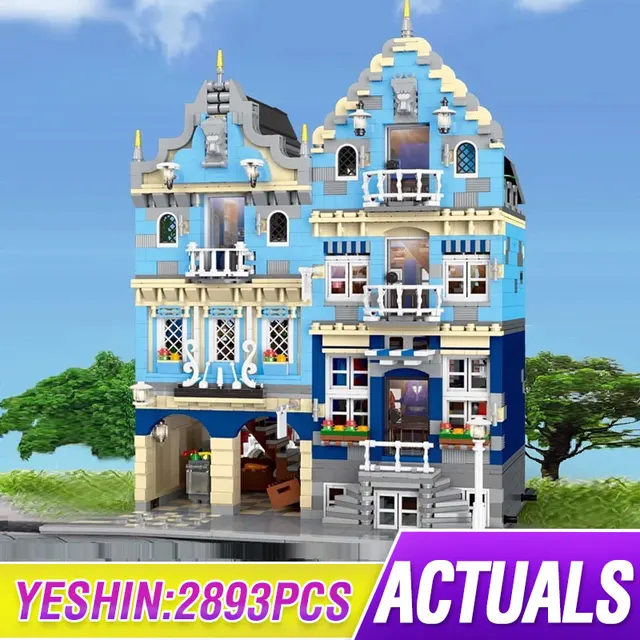 US $98.00 MOC series Factory City Street European Market Model Compatible Lepining 10190 Building Toys Educat