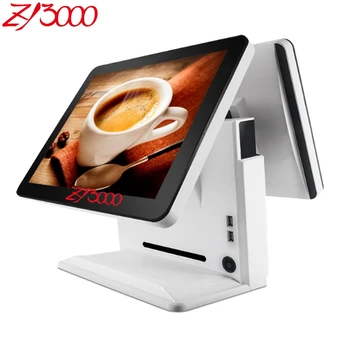 شراءشاشة بيضاء Q8 ، 1037u 4G Ram 64G SSD 5 سلك مقاوم Usb تعمل باللمس Pos محطة الكل في واحد تعمل باللمس المزدوج نظام Pos