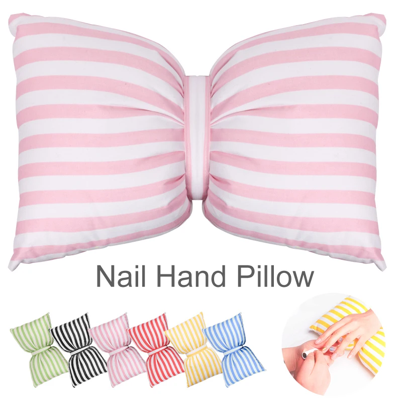 Cute Bowknot Nail Art Hand Pillow Comfortable Arm Rest Cushion Nail Table Mat Multi-Color Optional Washable