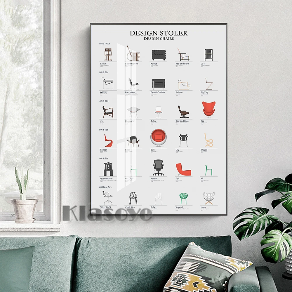 

Iconic Chair Modern Art Prints Poster Furniture Retro Art Canvas Painting Modern Living Room Home Decor Wall Stickers Picture