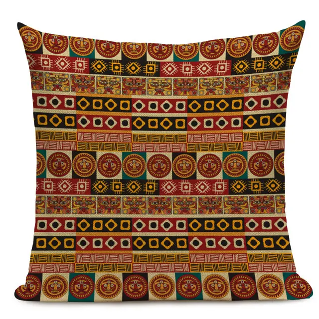 Африканский этнический стиль, наволочка для подушки, красочные геометрические декоративные подушки, льняная подушка для дивана, украшение дома - Цвет: 16
