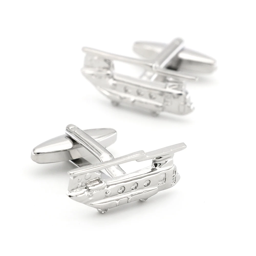 Aircraft Design Transport Plane Cufflinks Quality Brass Material Silver Color Cuff Links Wholesale&retail