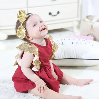 

Infant Body Girl Flying Sleeve Clothing Sequin Jumpsuit Baby Bodysuits Kids Romper Cute Baby Infant Romper