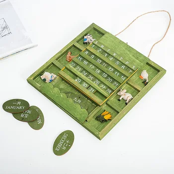 

Wall Hanging Calender Wooden Pendant Plaque Board Calendar Gift for Home Decoration