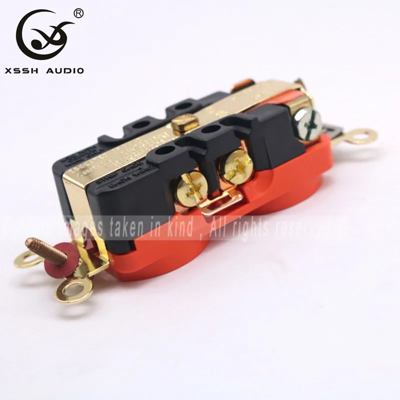 Hi-end HIFI, сделай сам, чистая медь, красная медь, покрытая золотом, 20 Ампер, 20 А, 125 В, американский стандарт, США, розетка, электрическая розетка, ядро