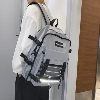 

Men Canvas Backpacks Large School Bags for Teenage Boys Travel Laptop Backpack Rucksack Grey