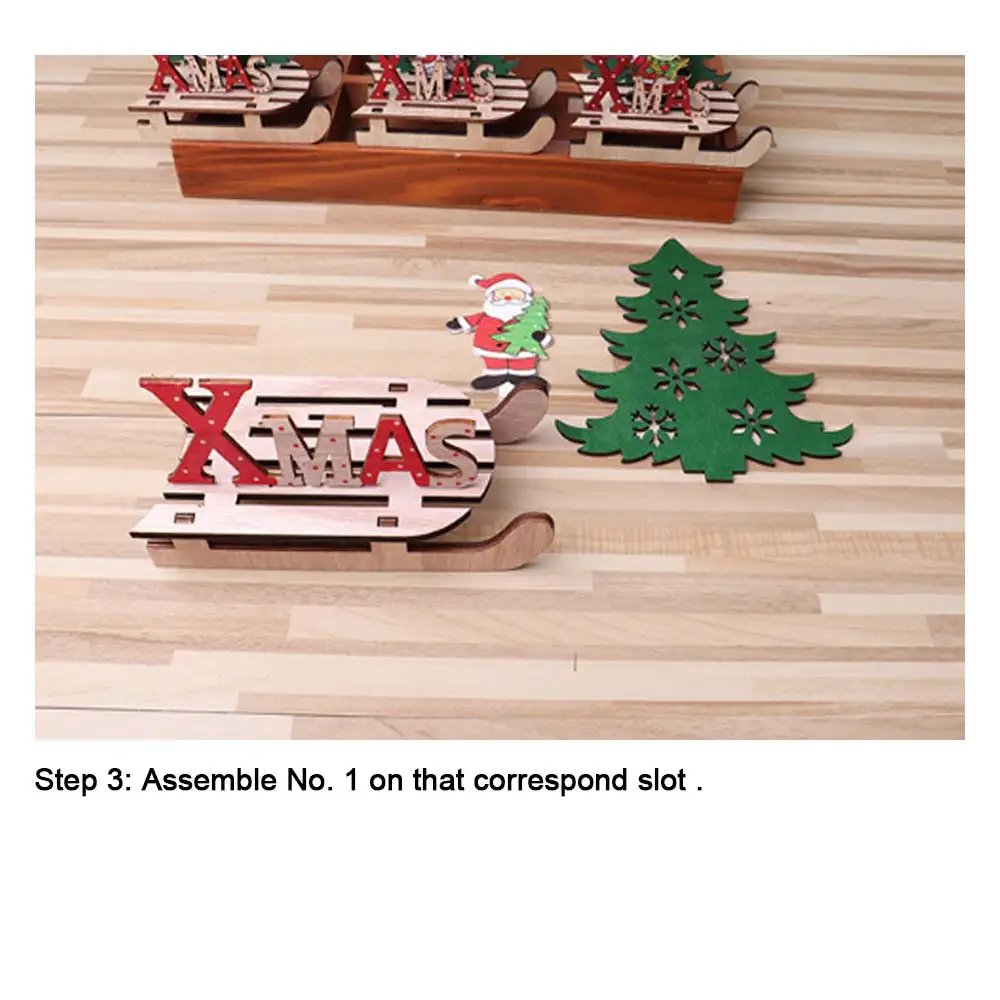DIY Material Package Wood Christmas DIY Christmas Tree Christmas Decorations Santa Claus Entertainment Gift Manual Product