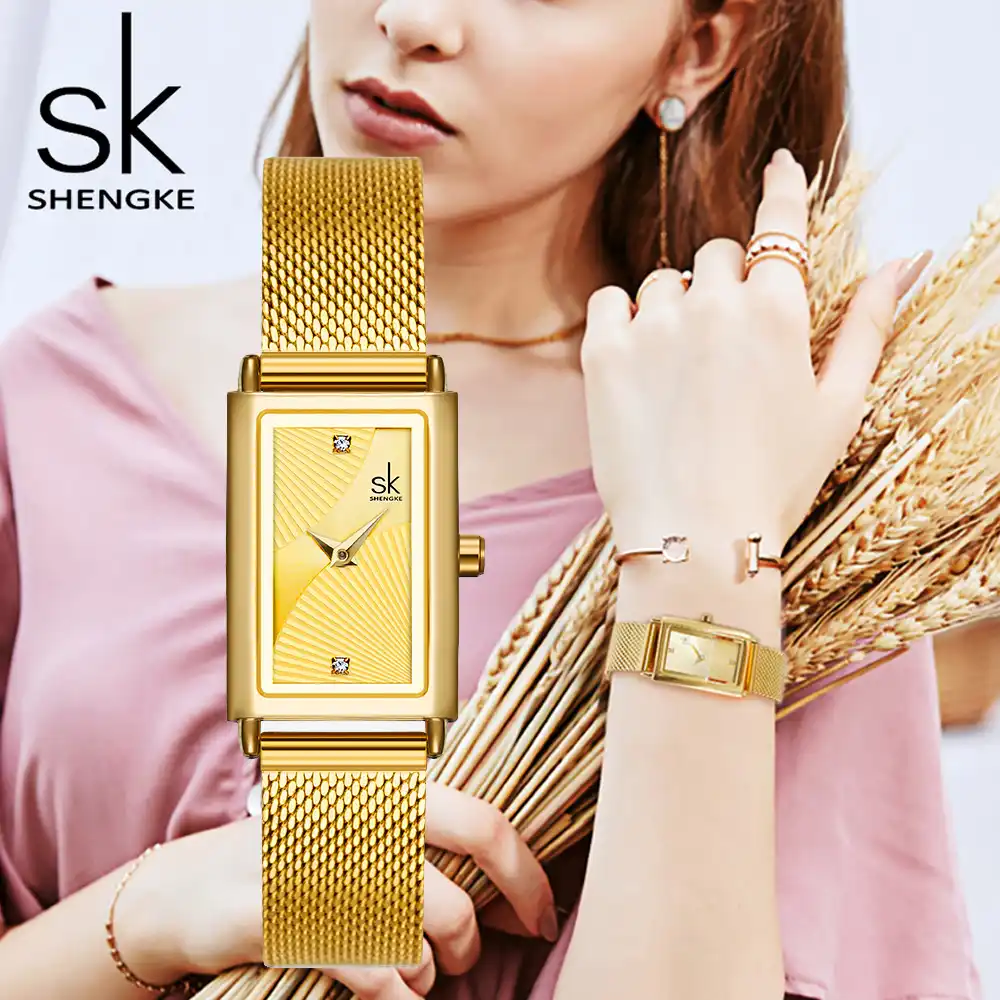 womens square gold watch