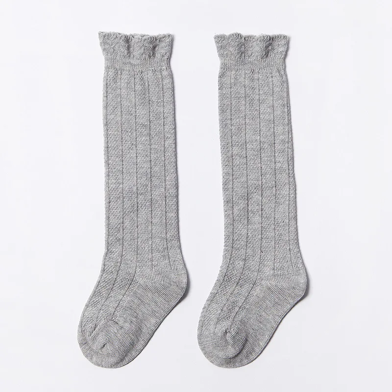 Baby Solid Infant Knee High Stockings Cotton Keep Warm Kids Socks