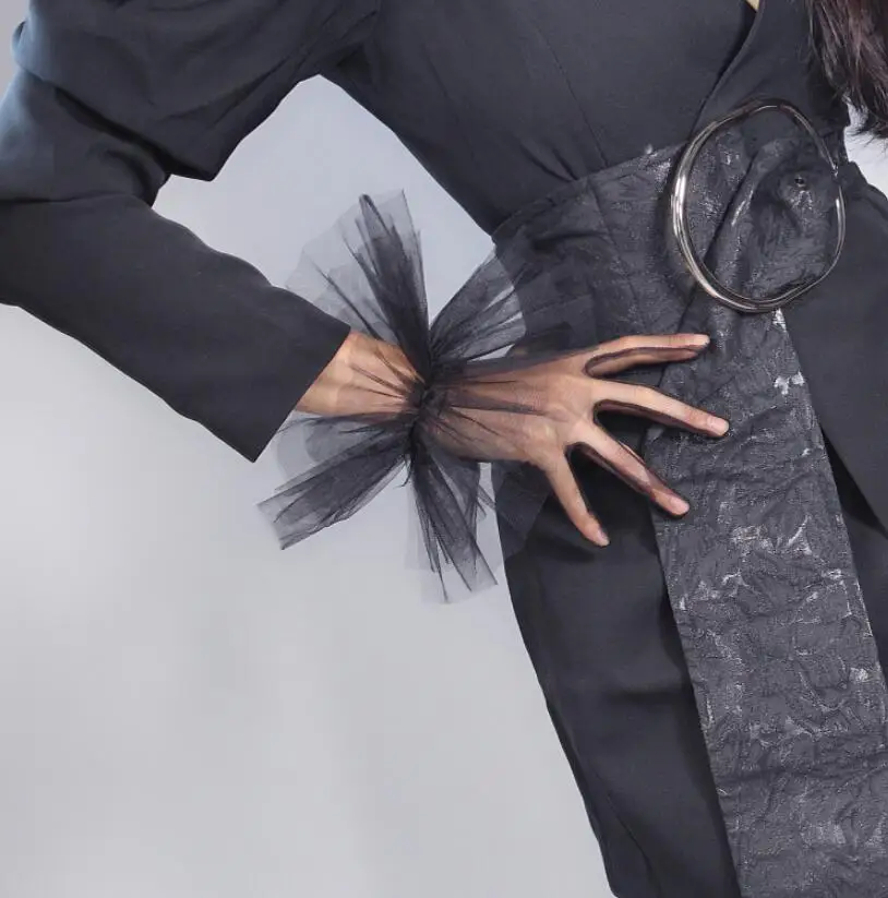 Women's elegant white color sexy transparent mesh glove female spring summer sunscreen glove R2117
