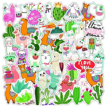 

50 PCS Cute Alpaca Sticker Kawaii Cartoon Camel Sheep Animal Stickers for Kids Reward Stickers Scrapbooking Laptop Decal