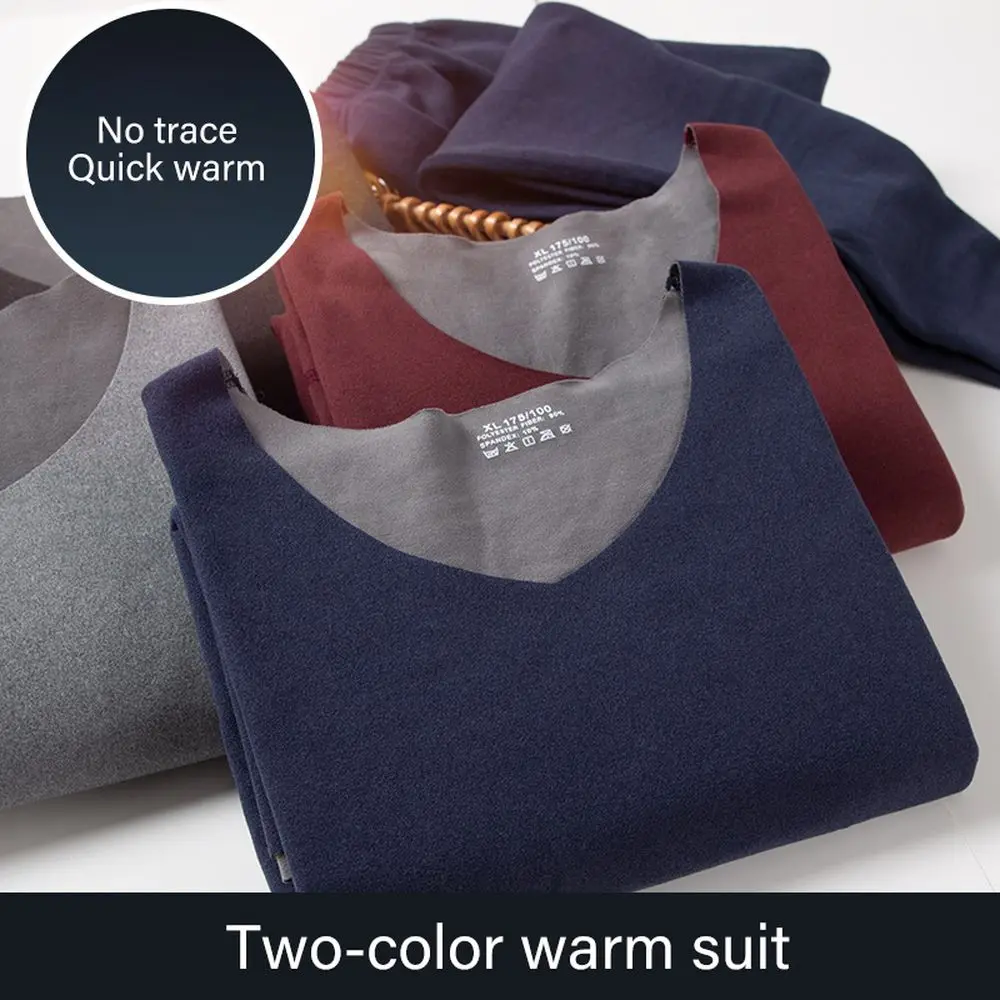 Men's Thermal Underwear Sets Autumn Winter Shirt+Pants Long Johns Thermo Shirt Man Thermal Underwear Shirt Men Tops Size L-3XL