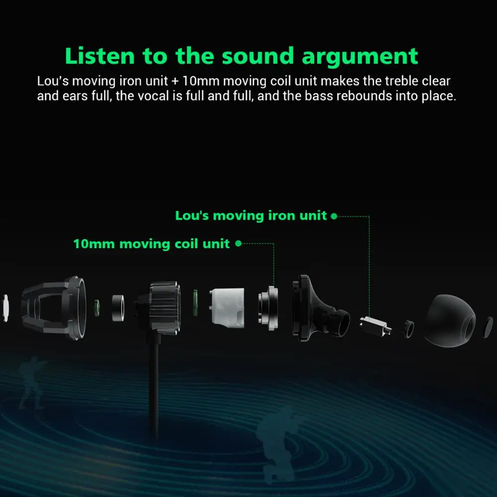 US $74.19 Low Latency Gamer Headset Black Shark Bluetooth Earphones 2 with HiFi Sound Wireless Bluetooth Headphone for Black Shark 3 4 Pro