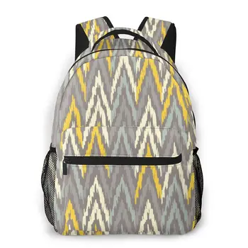 

Ethnic Boho Ikat Casual Daypack Travel School Bag with Pockets for Women College