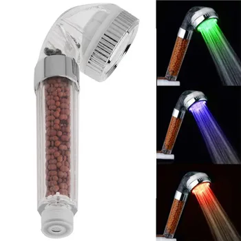 

3 Color Changing Negative Ions Massage Spa Luxury Modern Relaxing Showerhead LED Shower JS23