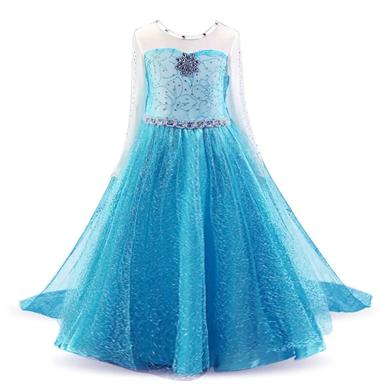 Нарядное платье принцессы для маленьких девочек от 4 до 10 лет вечерние костюмы Эльзы для костюмированной вечеринки на Хэллоуин, платья королевы Эльзы фантазия, детская одежда