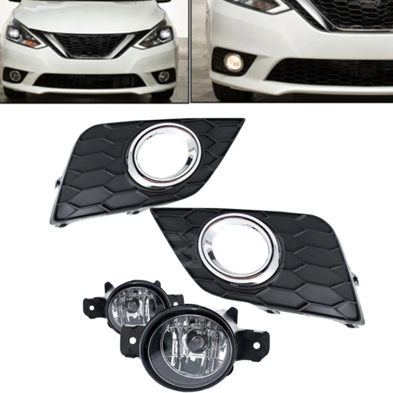 Bumper Fog Lights+Switch+Bulbs+Wiring Harness for Nissan Sylphy Sentra 2016 2017 | Автомобили и мотоциклы