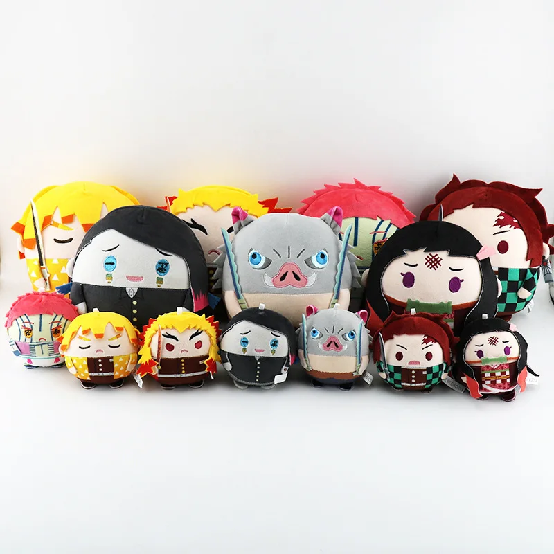 Demon Slayer Plush Toys Doll Cute Fat Type Tanjirou Zenitsu Inosuke Kyoujurou kimetsu no yaiba Stuffed Toy Nice Gifts 10/20cm
