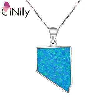 

CiNily Created White Blue Fire Opal Silver Plated Wholesalel Fashion for Women Jewelry Pendant 1 1/4'' OD7000-01