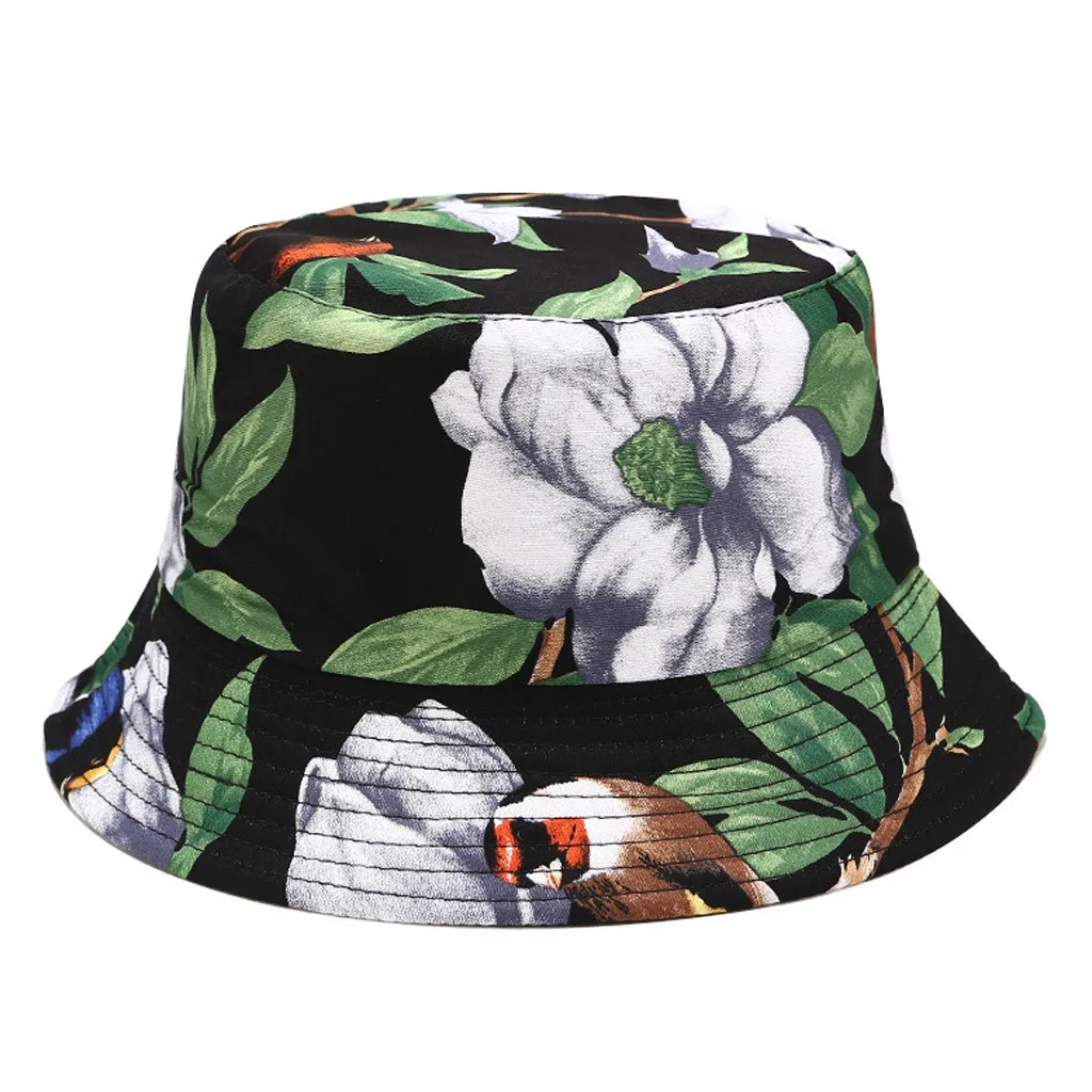 O Модная женская и мужская Панама унисекс Летняя Повседневная парусиновая пляжная шляпа с принтом двухсторонняя уличная шляпа Кепка 25 стилей - Цвет: O