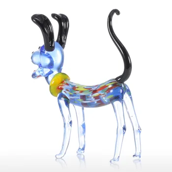 

Long Ear Dog Gift Glass Ornament Animal Figurine Handblown Home Decor Multicolor for Office Decoration Figurines Crafts