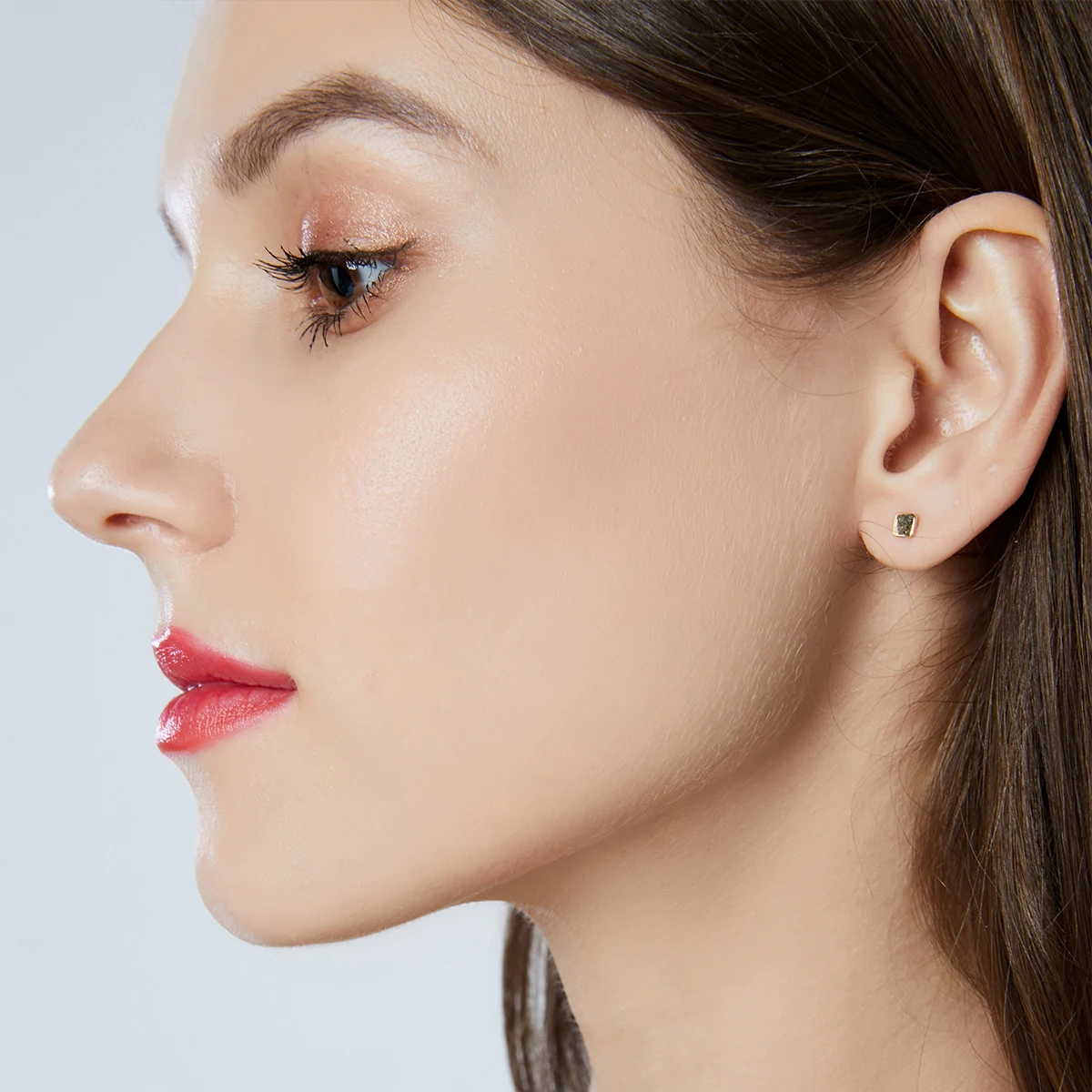 PAG &amp MAG маленькие милые Квадратные 14K золотые серьги гвоздики для женщин
