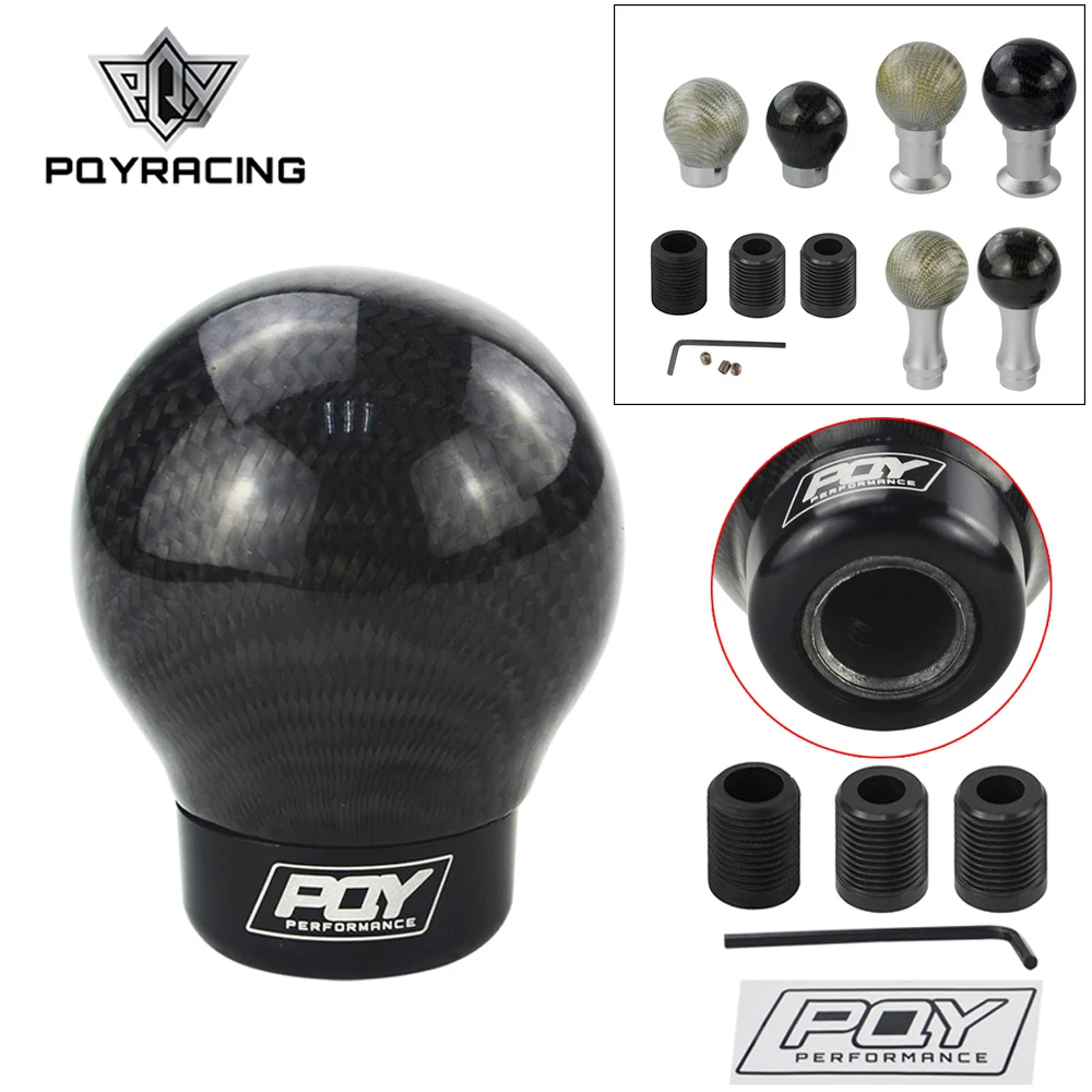 PQY Real Carbon Fiber Aluminum Gear knob Manual Transmission Aluminum Gear Shift Knob For Honda VW BMW PQY-GSK07