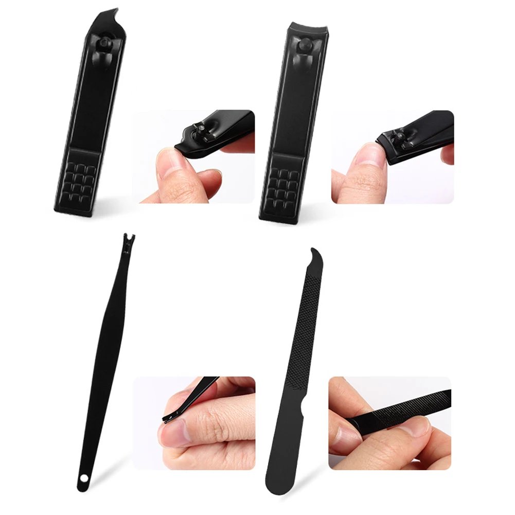 8Pcs/Set Professional Stainless Steel Nail Clipper Earpick Scissor Cuticle Trimmer Manicure Tools Pedicure Kit