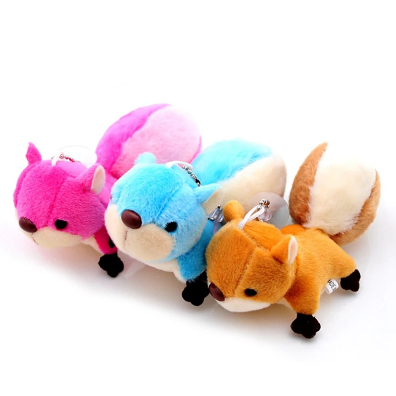 Mini Squirrel Plush Toy Stuffed Doll Pendant Decorations Oversized Tail Squirrel Ornament Keychain Toys For GirlFriend Gift