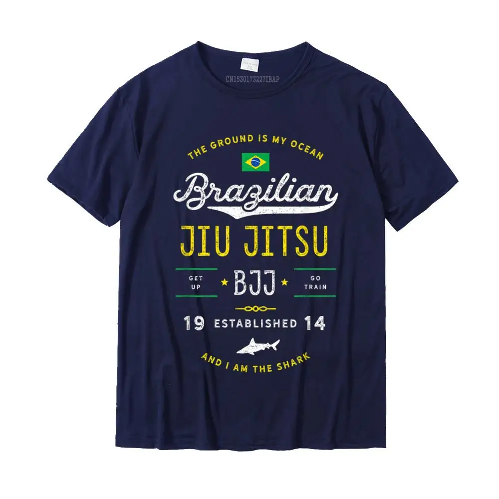 Printing T-Shirt Short Sleeve Comics Dominant Men's VALENTINE DAY Tops Shirts Comics Top T-shirts Crew Neck 100% Cotton Fabric Ocean Shark Jiu Jitsu Shirt for BJJ Jujitsu Gift__MZ14931 navy