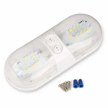 

12V LED RV Reading Light Cool White Boat Interior Lamp Oval Ceiling Roof Light for Trailer Camper Car Universal