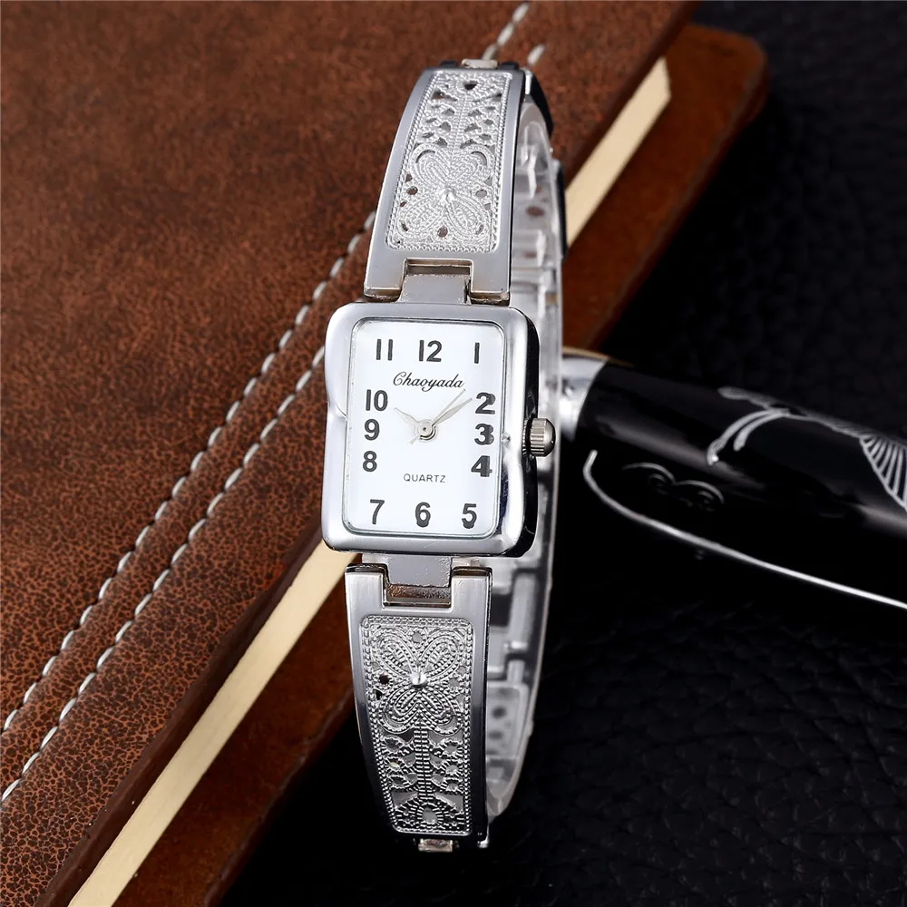 2025 Women's Square Silver Gold Watch Top Brand Luxury Quartz