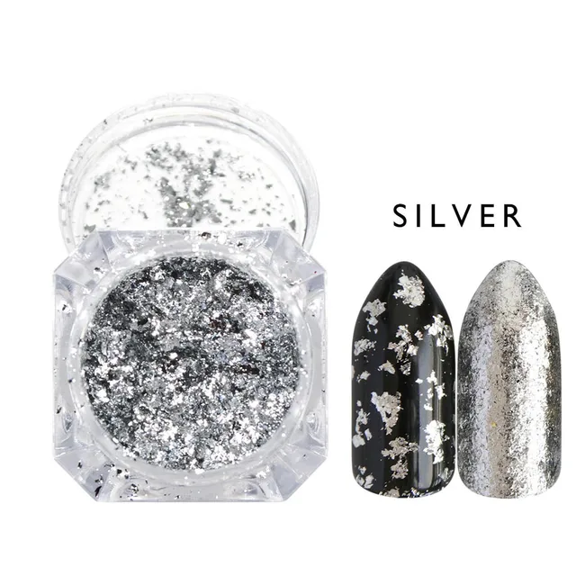 8Types of Platinum Shredded Tin Foil Nail Art Glitter Sequins Gold Silver Platinum Shredded Paper Foil Nail Art Deco Jewelry CB02