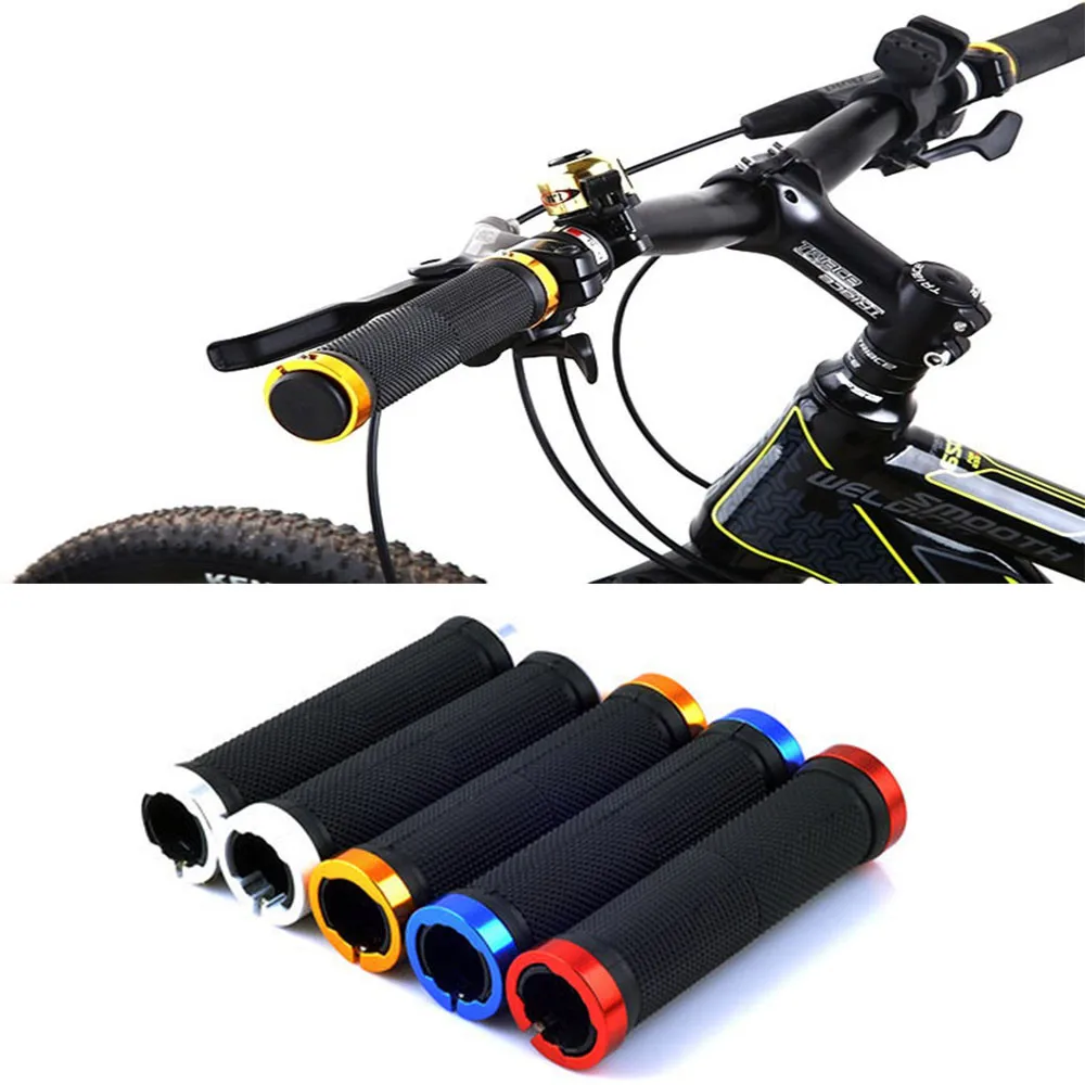 2pcs locking Bmx Mtb Mountain Bike Cycle Bicycle Handle Bar Grips Rubber Anti-slip Handle Grip pattern for extra grip#Z