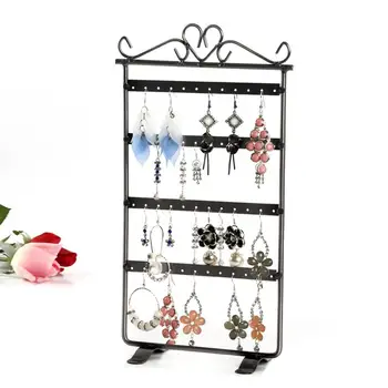 

48 Hole Hot Earrings Necklace Ear Studs Jewelry Display Rack Simple Style Metal Stand Holder Display Shelf Jewelry Stand Holder