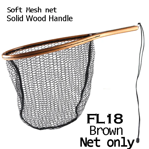 Maximumcatch рыболовная сачок с деревянной рамой и резиновой сеткой кривая деревянная ручка Тенкара рыболовная сеть - Цвет: FL18 BROWN