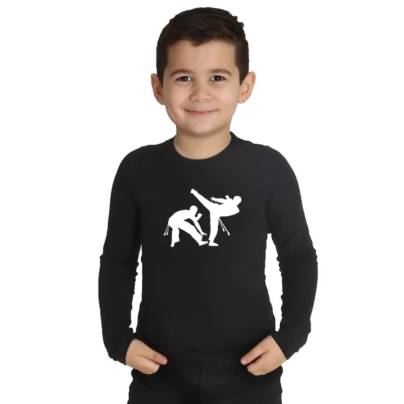 Детская футболка LYTLM с длинным рукавом футболки для Shotokan Karate Kyokushin рубашка Camiseta