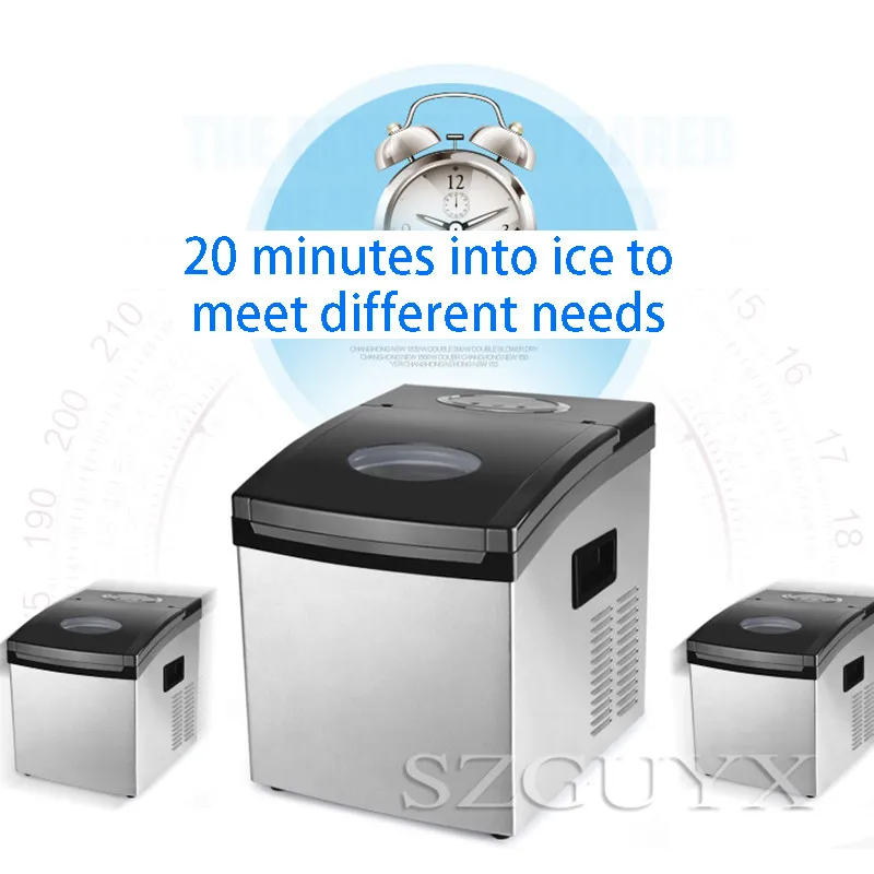 220V / 120W dual-purpose ice machine commercial small mini tea shop ice machine home ice intelligent automatic ice machine