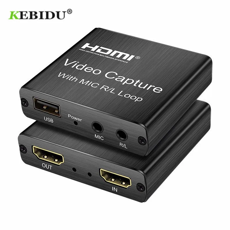 KEBIDU-tarjeta de captura compatible con HDMI, 4K, 1080p, USB 2,0, caja grabadora, dispositivo para transmisión en vivo, grabación de vídeo