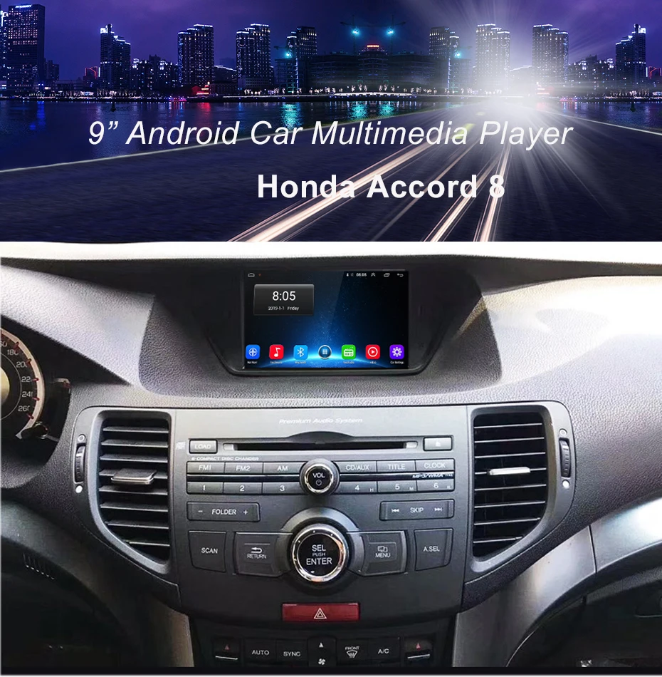 Android 8 1 автомобильный радиоприемник четырехъядерный для honda Accord corsstour Europe 2008 2013 GPS