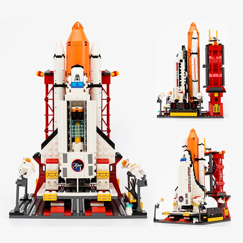

679pcs City Spaceport Space Shuttle Launch Center Building Block Classic Bricks Compatible legoed Educational Toys For Children