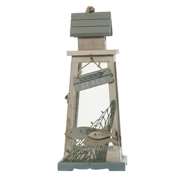 

Decors-62082 Set 2 Lanterns Candle Holder Wood _ 12,5x12,5x30cm