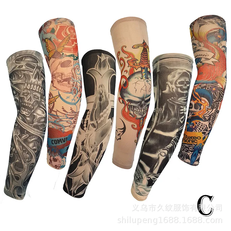 

Tattoo Sleeve Combination Set Tattoo Arm Flower Arm Sunscreen Sleeves