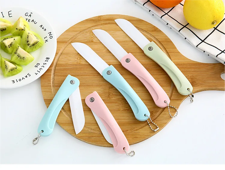 1 шт. мини портативный складной керамический нож для резки фруктов практичные походные принадлежности Складные карманные Керамические ножи для очистки овощей